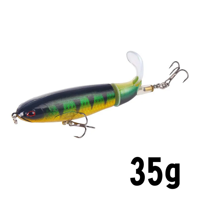 1 Pcs 10cm/14cm Topwater Fishing Lure Whopper Popper Artificial Bait Hard Plopper Soft Rotating Tail Fishing Tackle Fishing Bait