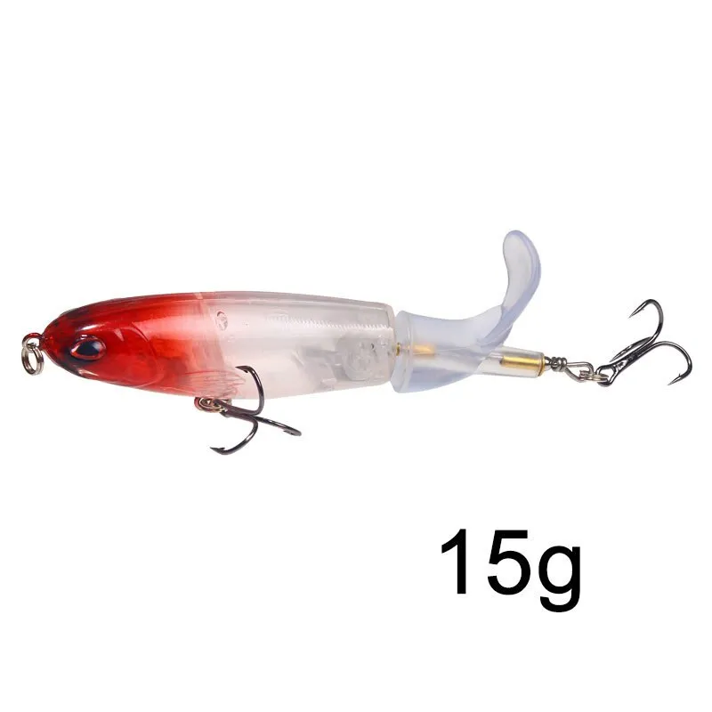 1 Pcs 10cm/14cm Topwater Fishing Lure Whopper Popper Artificial Bait Hard Plopper Soft Rotating Tail Fishing Tackle Fishing Bait