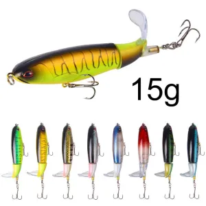 1 Pcs 10cm/14cm Topwater Fishing Lure Whopper Popper Artificial Bait Hard Plopper Soft Rotating Tail Fishing Tackle Fishing Bait