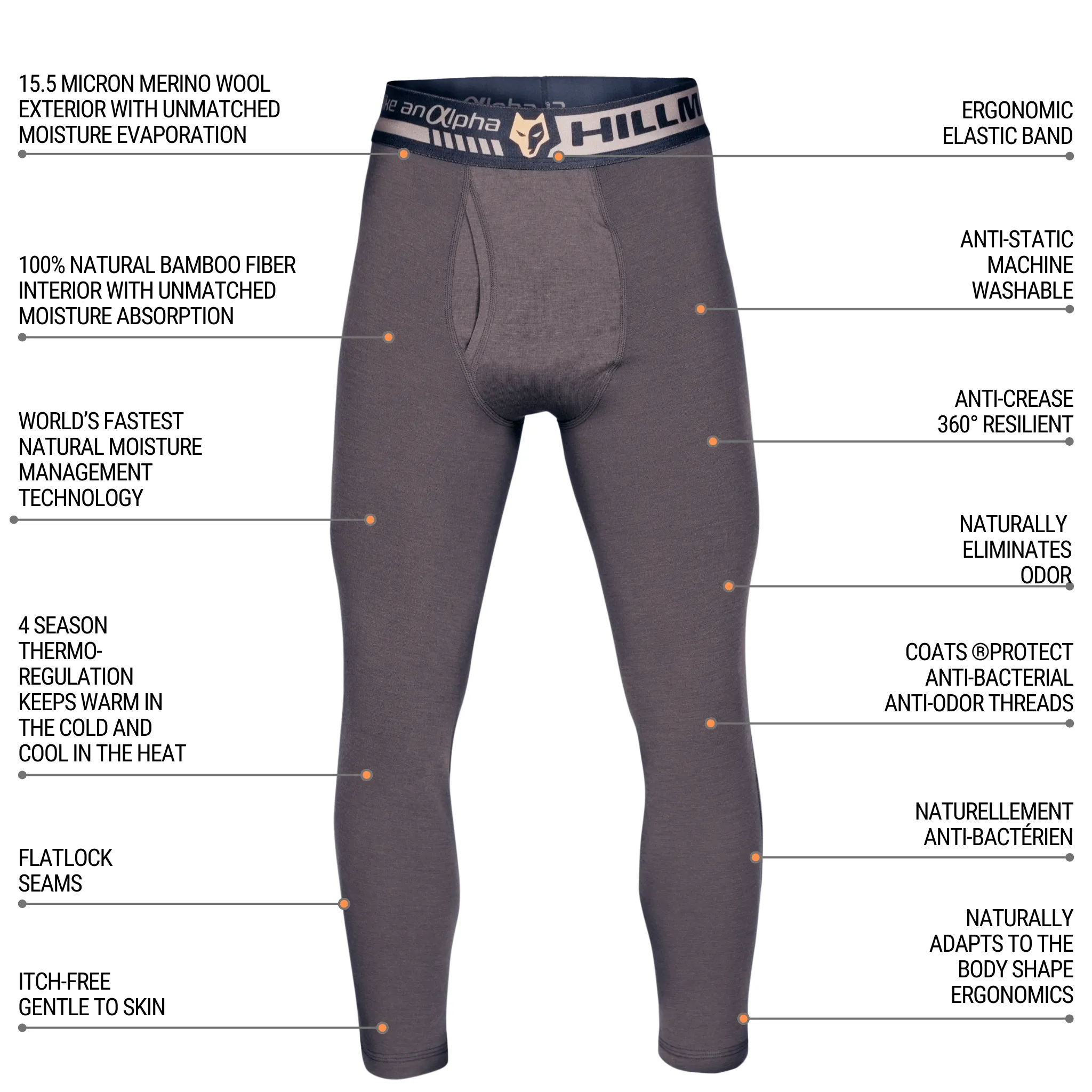 2BL Merino Wool Hunting Long Johns-Thermal Base Layer Pants
