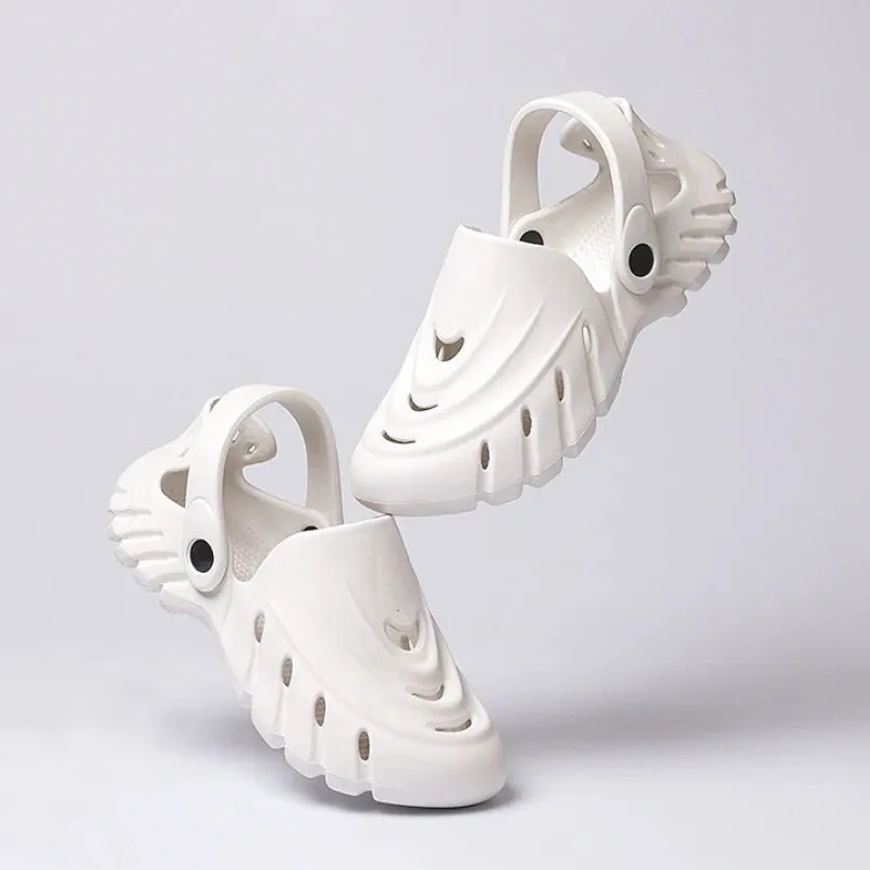 Amozae-Openwork Slippers Women's Sandals Casual Hole Shoes Couple Plus Size 44 45 Breathable Beach Flip-flops Flat Summer Women Shoes