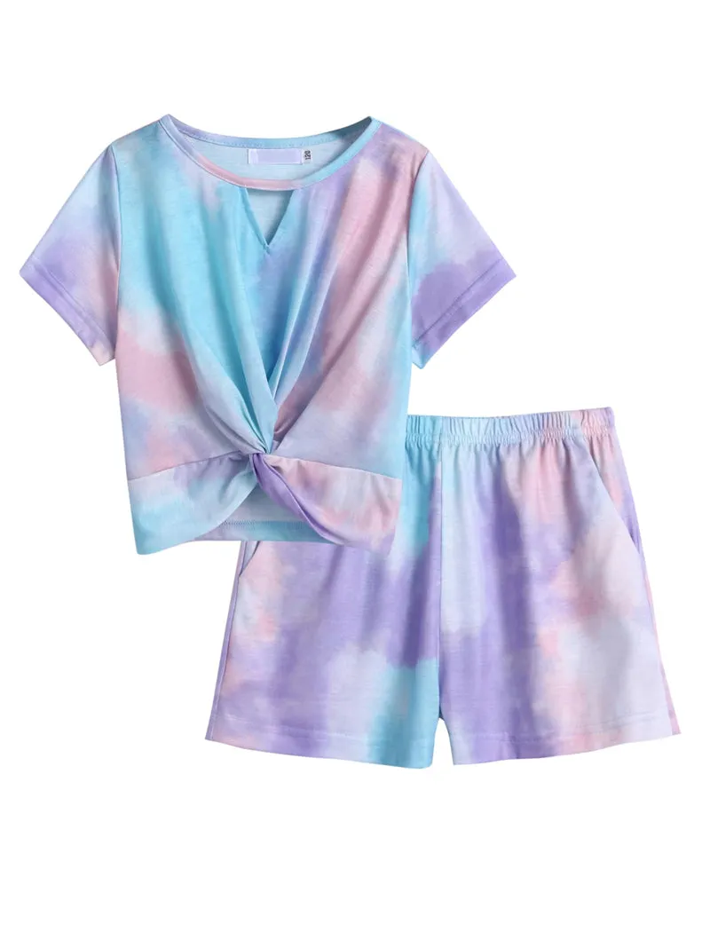 Arshiner Girls Summer 2 Piece Outfits Tie Dye Short Sets