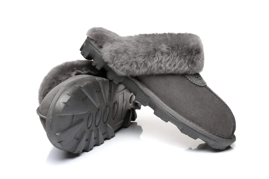 Australia Shepherd UGG Unisex Slippers Waffle Scuff Double Face Sheepskin