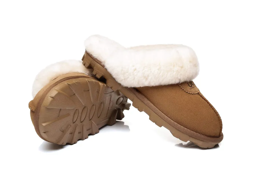 Australia Shepherd UGG Unisex Slippers Waffle Scuff Double Face Sheepskin