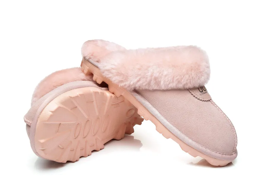 Australia Shepherd UGG Unisex Slippers Waffle Scuff Double Face Sheepskin