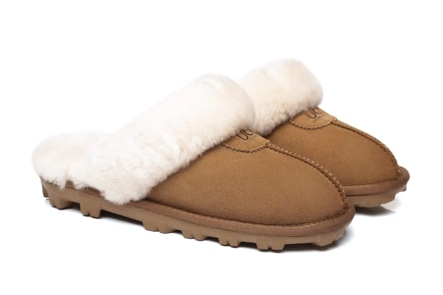 Australia Shepherd UGG Unisex Slippers Waffle Scuff Double Face Sheepskin