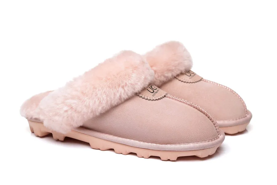 Australia Shepherd UGG Unisex Slippers Waffle Scuff Double Face Sheepskin