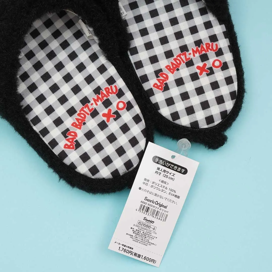 Bad Badtz-Maru Fuzzy Room Slippers - Black