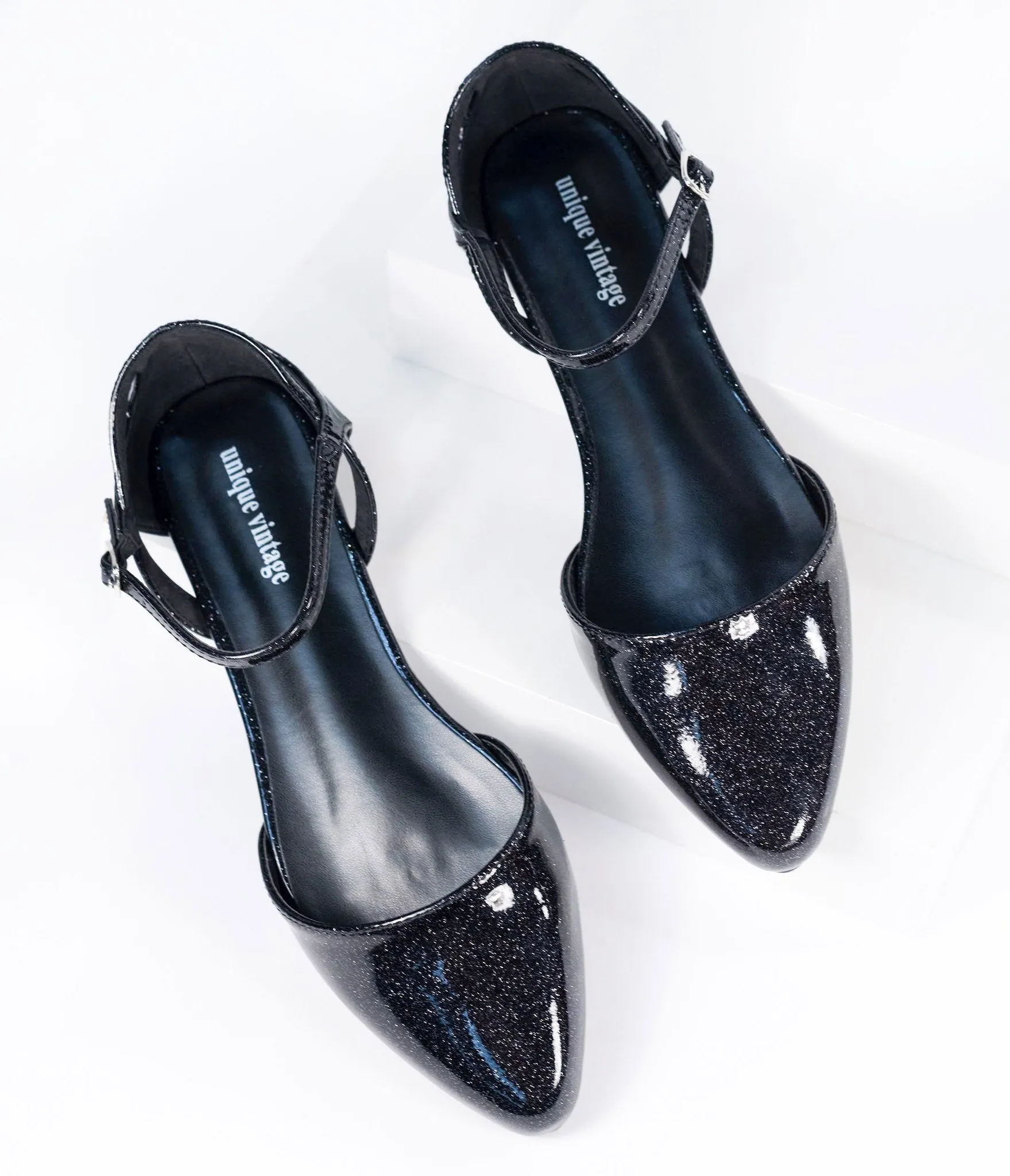 Black Glitter Libby Flats