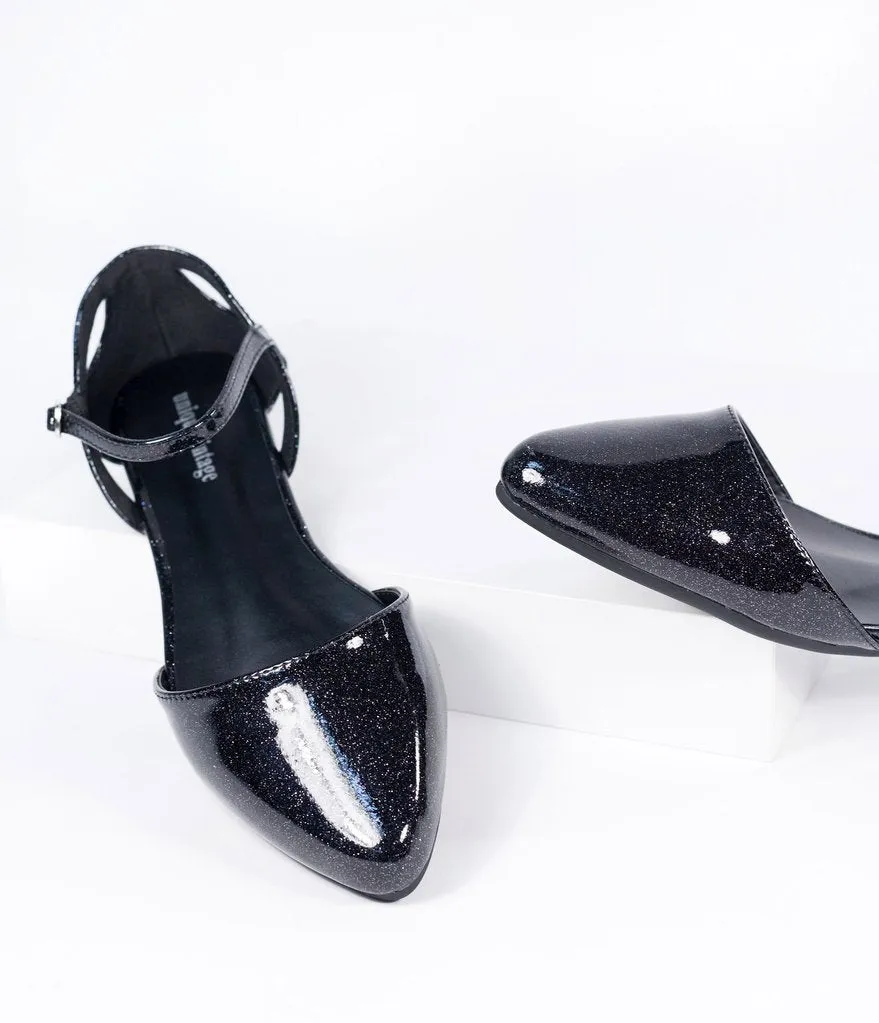 Black Glitter Libby Flats