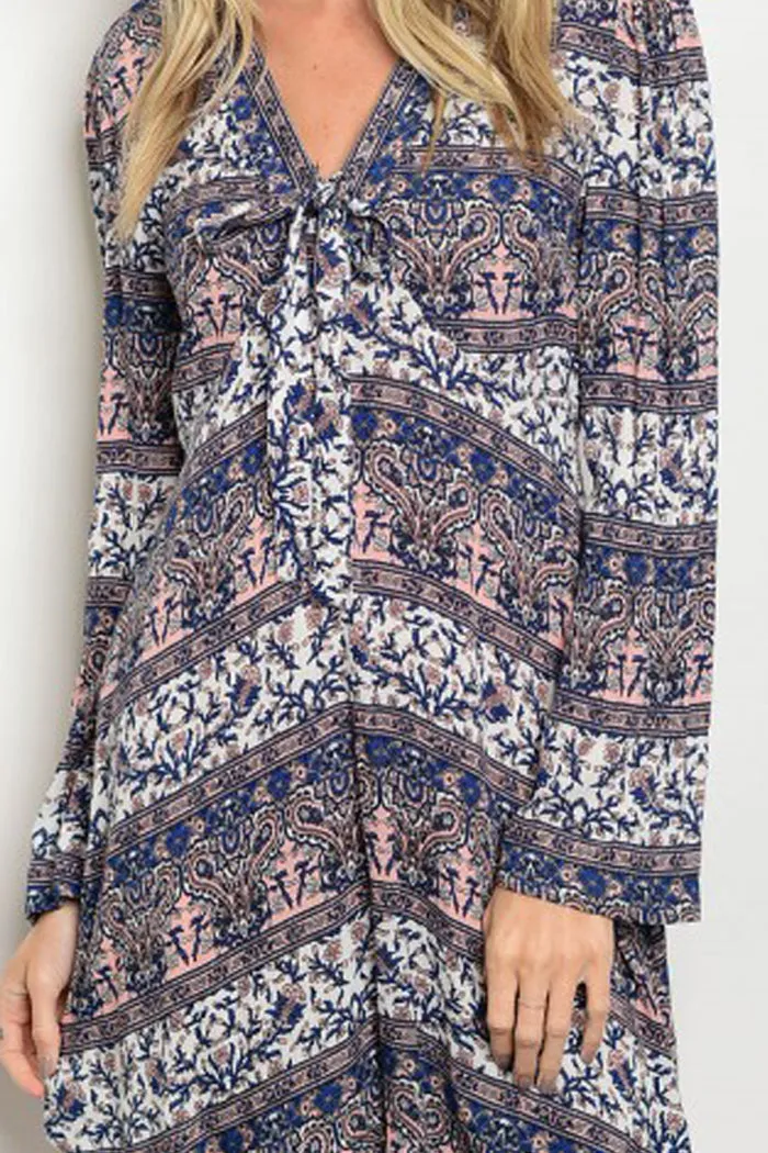 Blue Paisley Tunic Dress