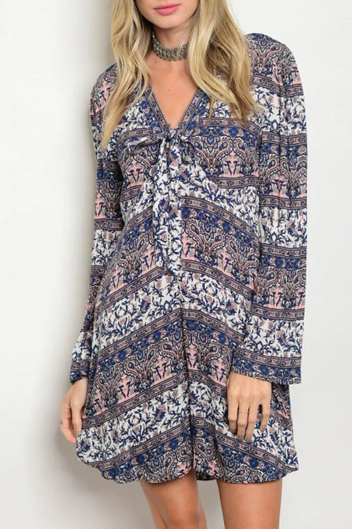Blue Paisley Tunic Dress