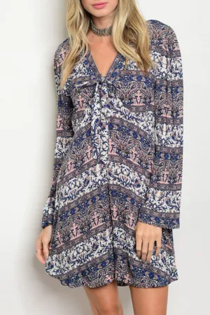 Blue Paisley Tunic Dress