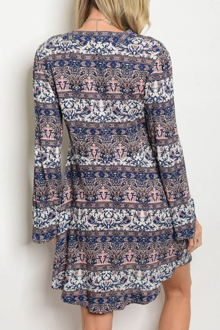 Blue Paisley Tunic Dress