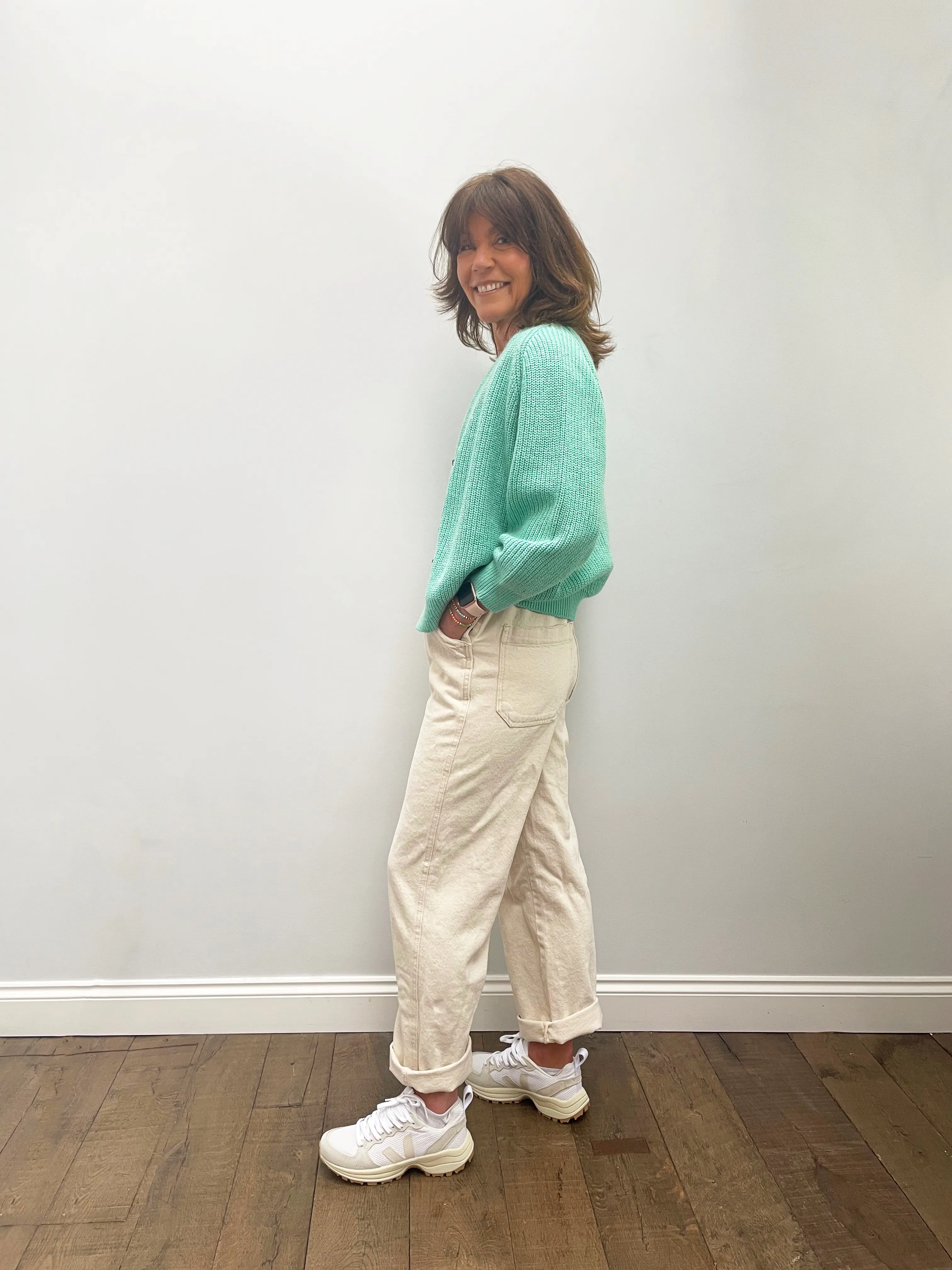 BR Dosany Knit Cardi in Aqua