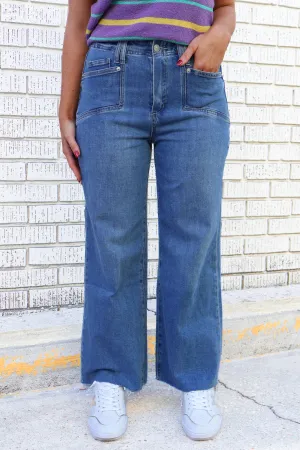 Can't Surprise Me Cropped Straight Leg Denim Jeans