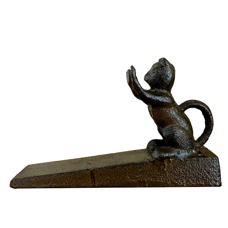 Cat Figure Cast Iron Door Stop Wedge