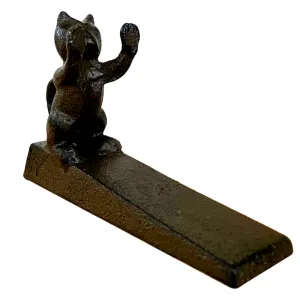 Cat Figure Cast Iron Door Stop Wedge