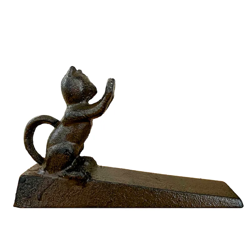 Cat Figure Cast Iron Door Stop Wedge