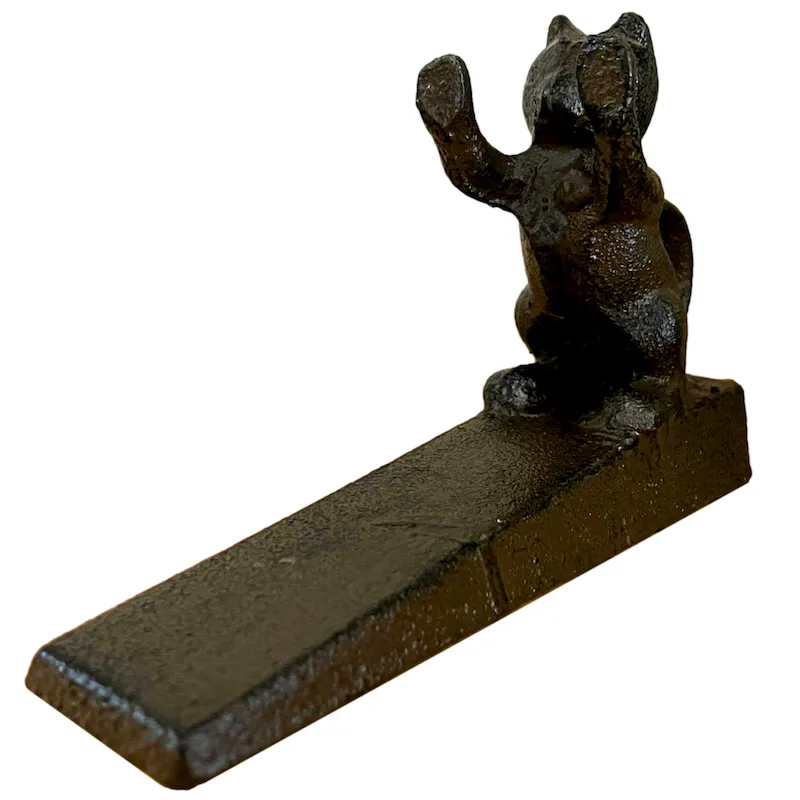 Cat Figure Cast Iron Door Stop Wedge