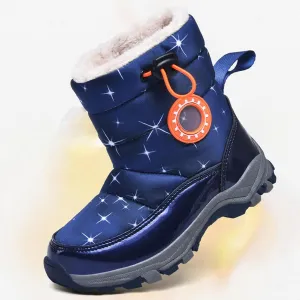 Children's Snow Boots Girls Cotton Boots Boys Padded Warm Winter Boots Cotton Boots Toddler Light up Infant Shoes Size 1