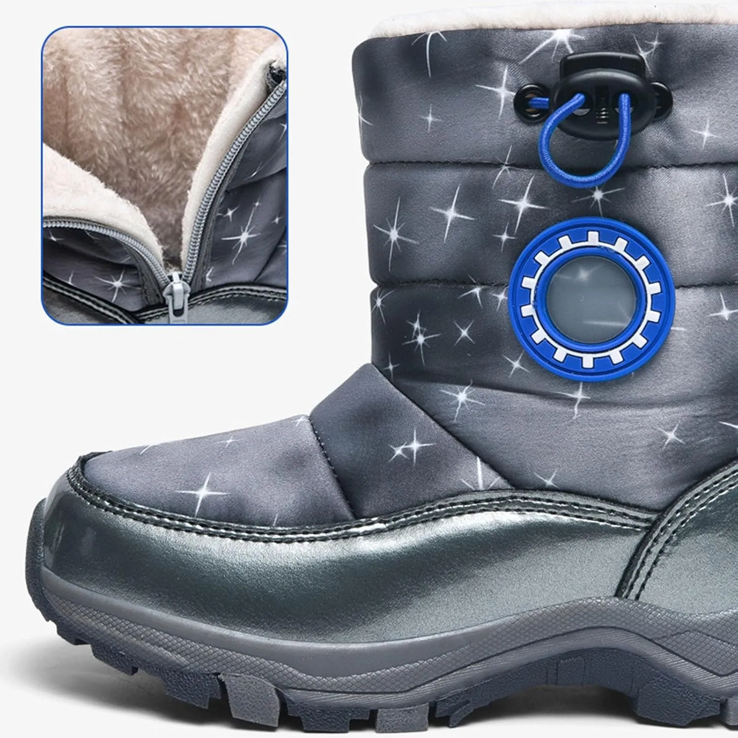 Children's Snow Boots Girls Cotton Boots Boys Padded Warm Winter Boots Cotton Boots Toddler Light up Infant Shoes Size 1