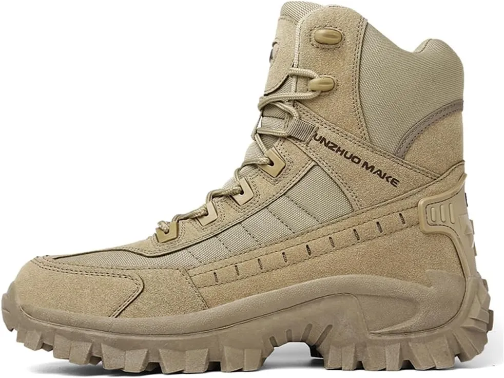 CHUUMEE Men's Tactical Work Boots Splash Resistant Durable Outdoor Suede Hiking Boots Breathable Army Desert Boots