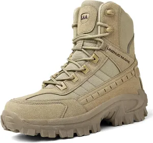CHUUMEE Men's Tactical Work Boots Splash Resistant Durable Outdoor Suede Hiking Boots Breathable Army Desert Boots