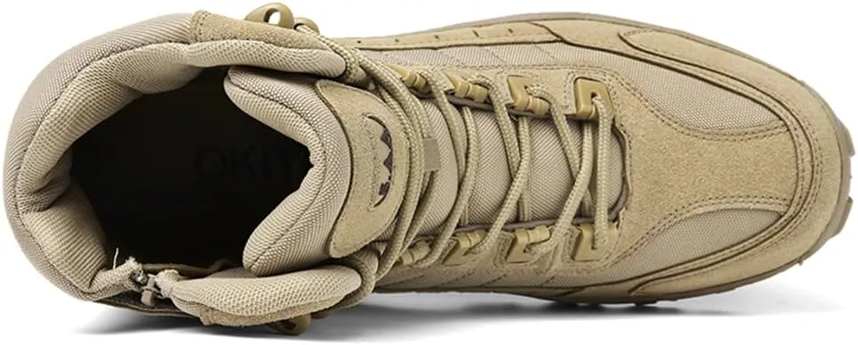 CHUUMEE Men's Tactical Work Boots Splash Resistant Durable Outdoor Suede Hiking Boots Breathable Army Desert Boots