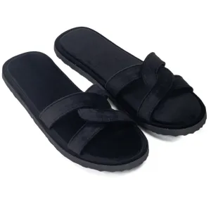 Cleopatra Velvet Domani Slippers (Black)