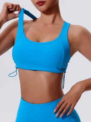 CrissCross Back Drawstring Sports Bra