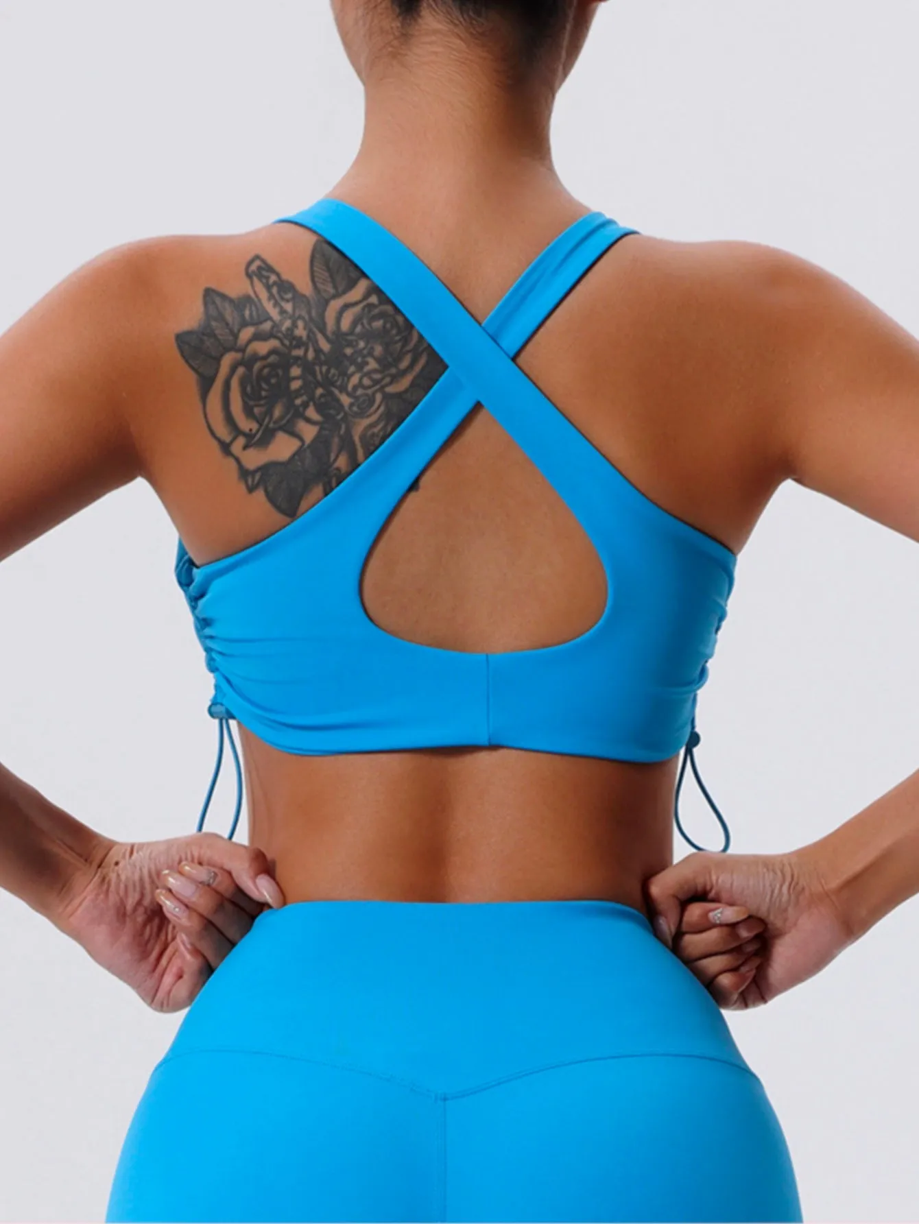 CrissCross Back Drawstring Sports Bra