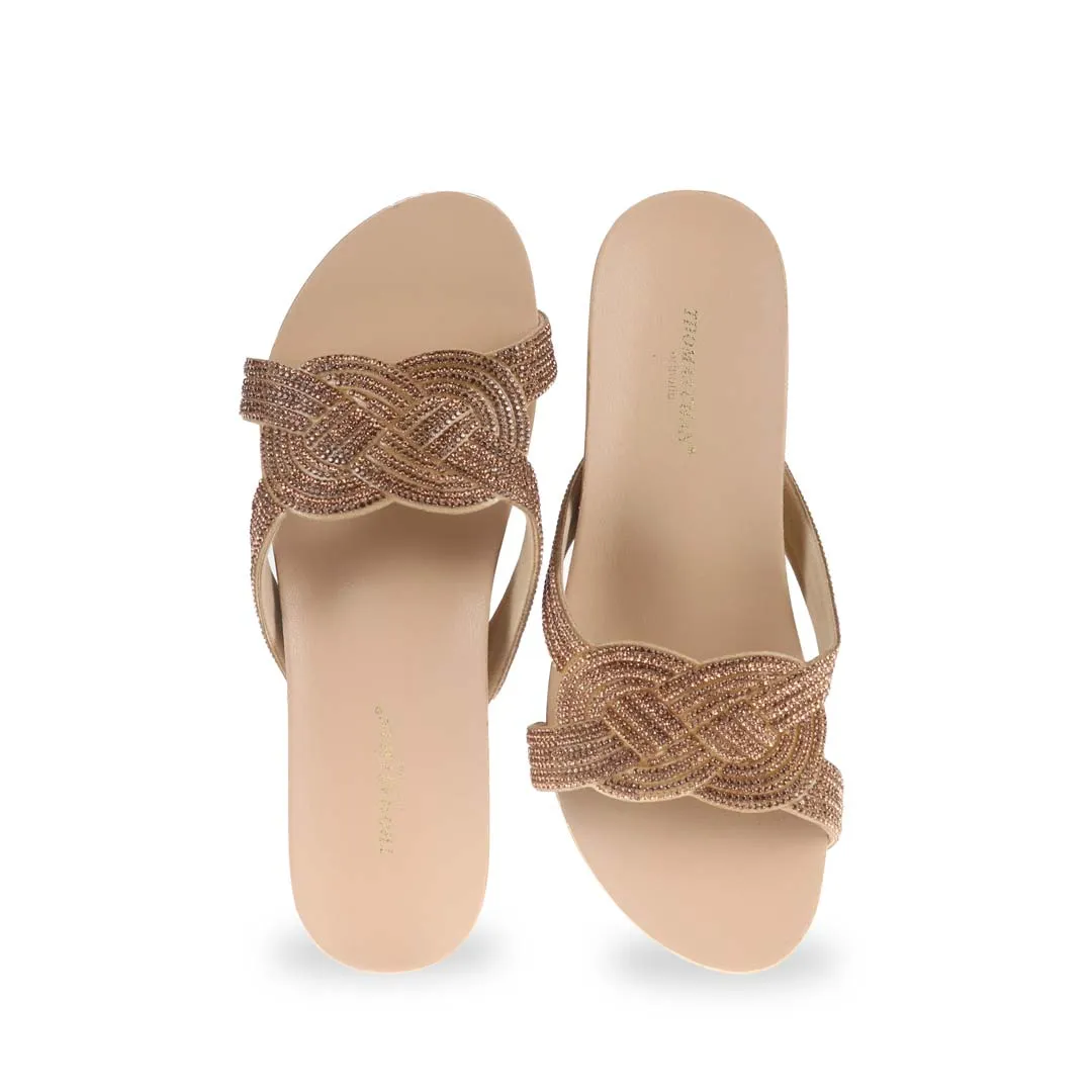 Diamond Knot-Decor Slide on Sandals 2" inch [Arch-legance Series]