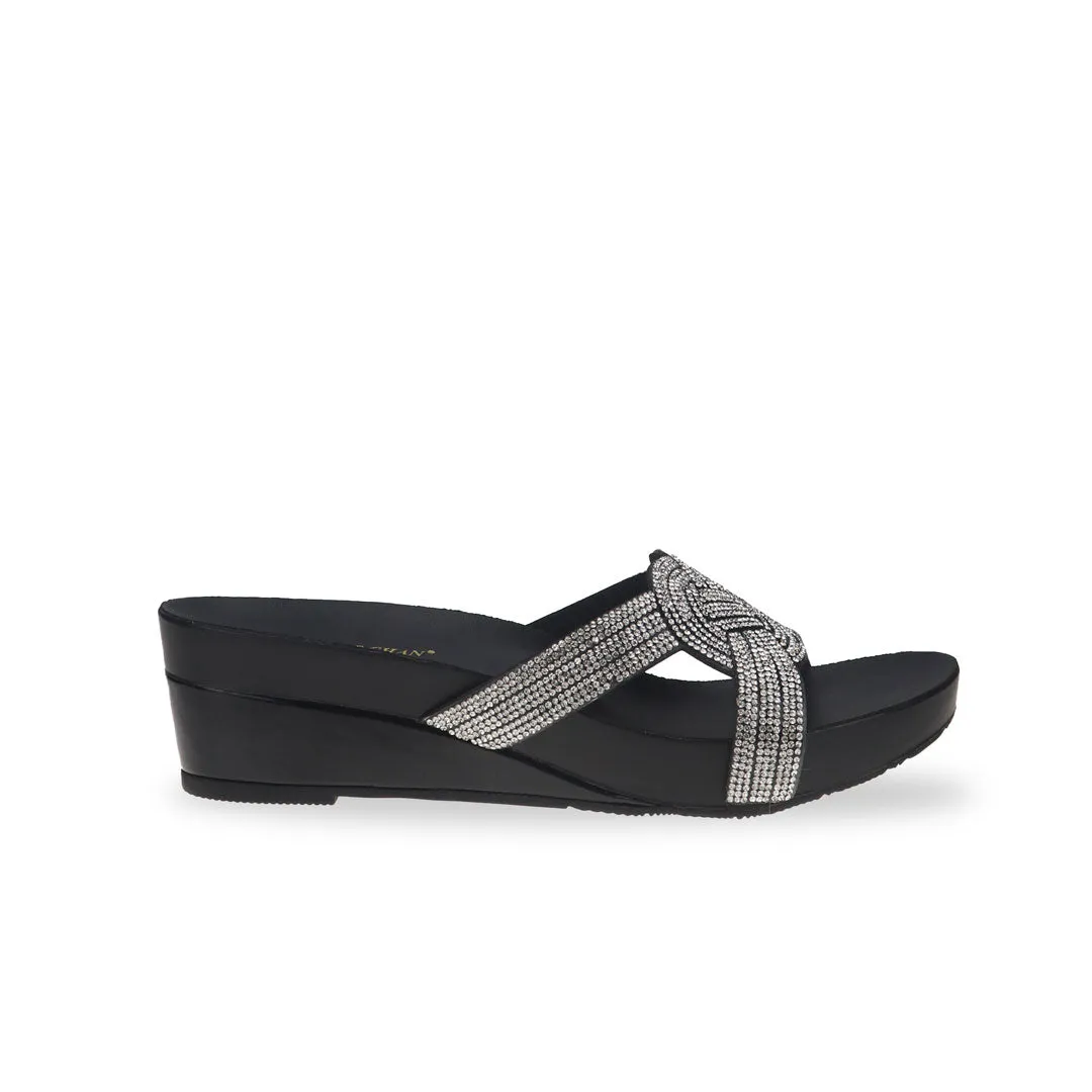 Diamond Knot-Decor Slide on Sandals 2" inch [Arch-legance Series]