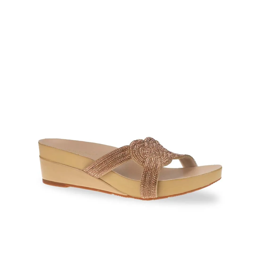 Diamond Knot-Decor Slide on Sandals 2" inch [Arch-legance Series]