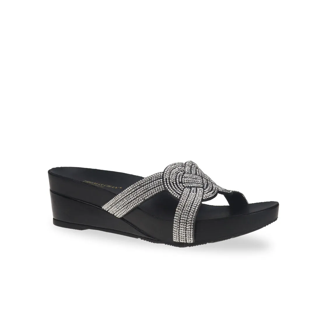 Diamond Knot-Decor Slide on Sandals 2" inch [Arch-legance Series]