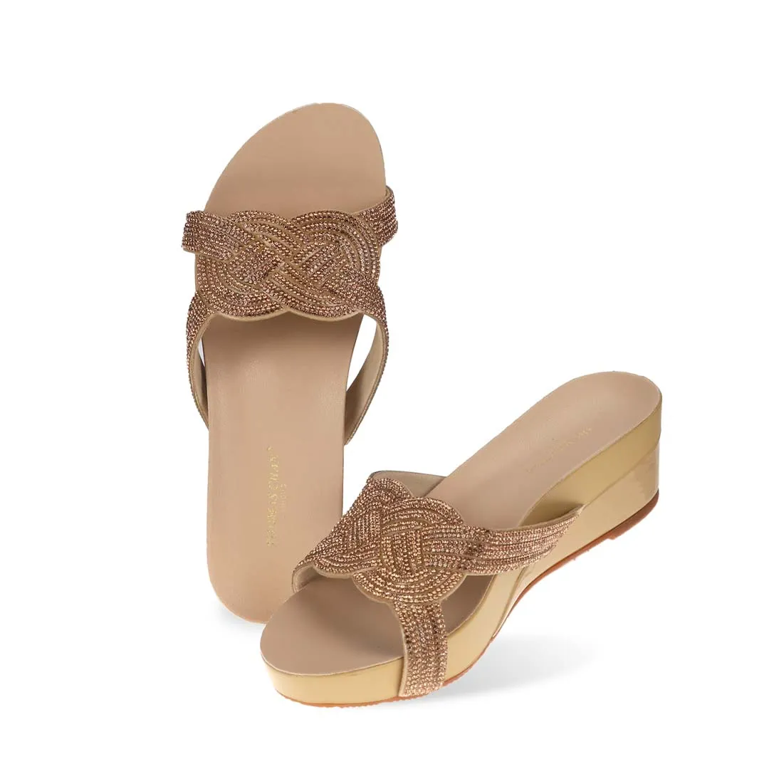Diamond Knot-Decor Slide on Sandals 2" inch [Arch-legance Series]