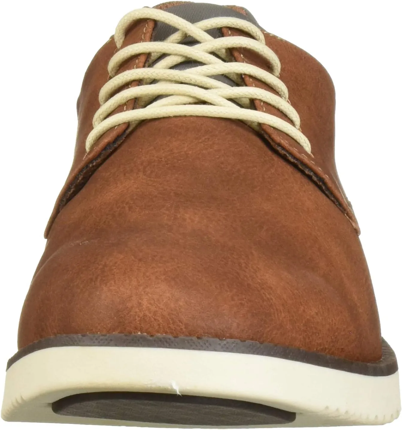 Dr. Scholl's Men's Sync Plain Toe Dress Casual Oxford, Dark Tan Smooth, 8