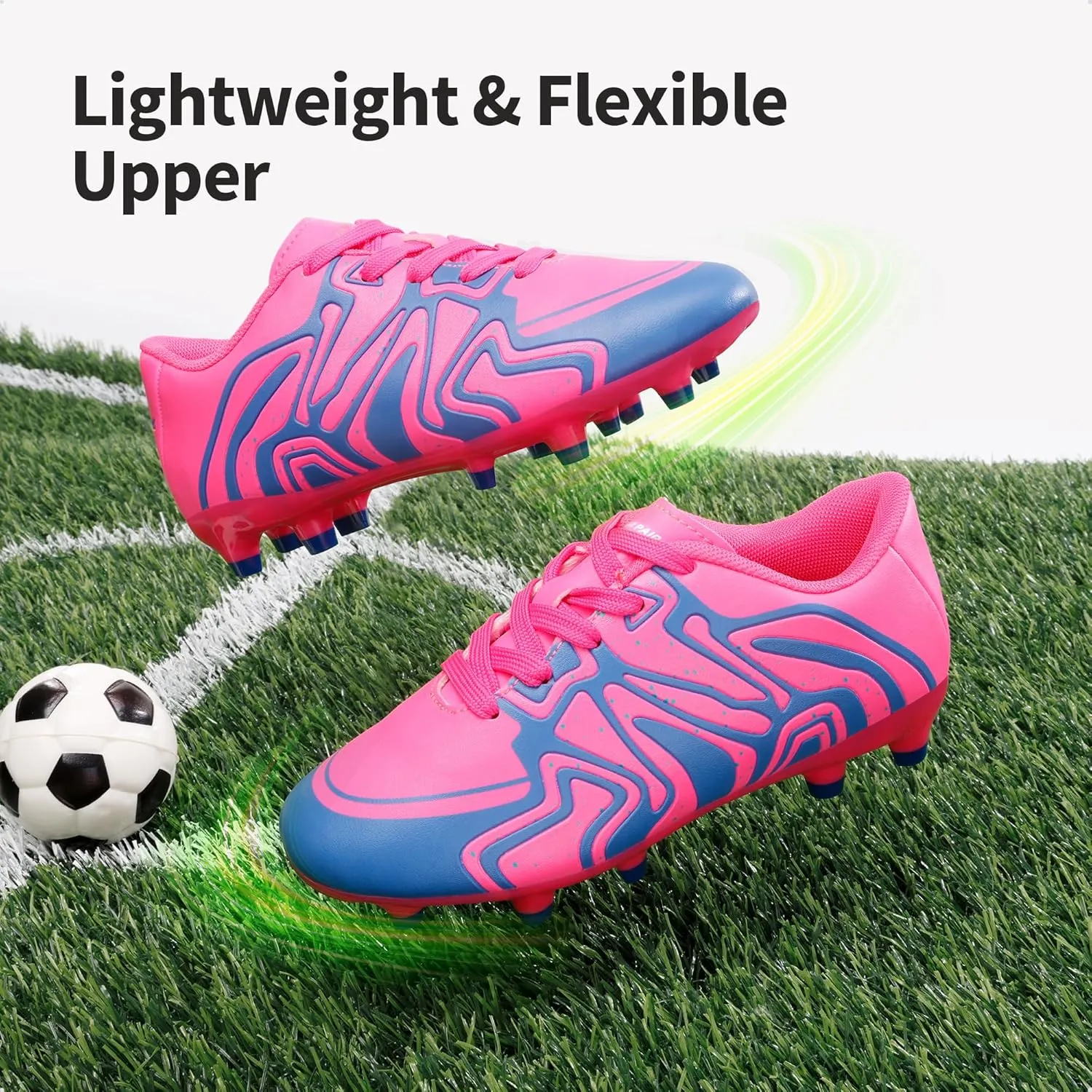 DREAM PAIRS Boys Girls Soccer Cleats Youth Firm Groud Baseball Cleats Sport Athletic Outdoor Trainning Football Shoes for Little/Big Kid