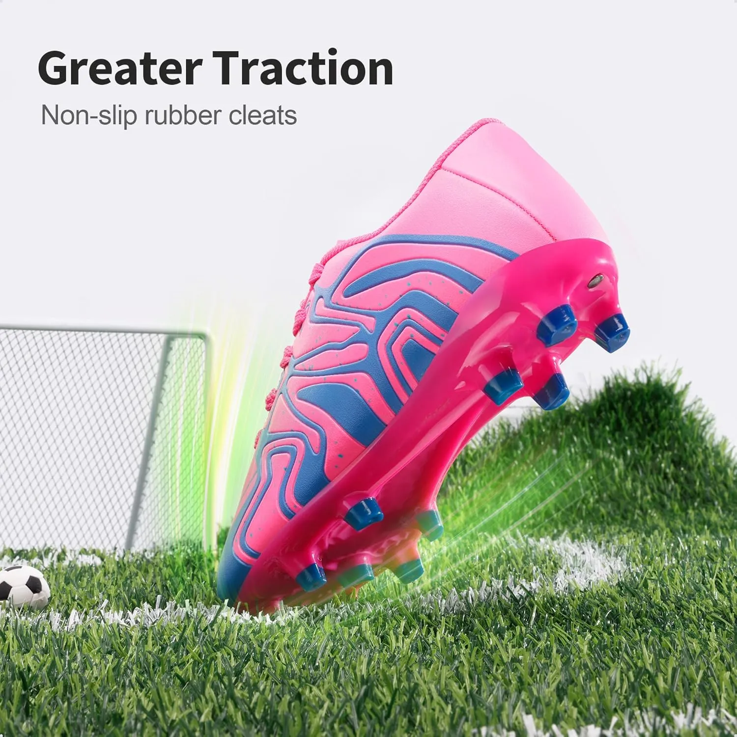 DREAM PAIRS Boys Girls Soccer Cleats Youth Firm Groud Baseball Cleats Sport Athletic Outdoor Trainning Football Shoes for Little/Big Kid