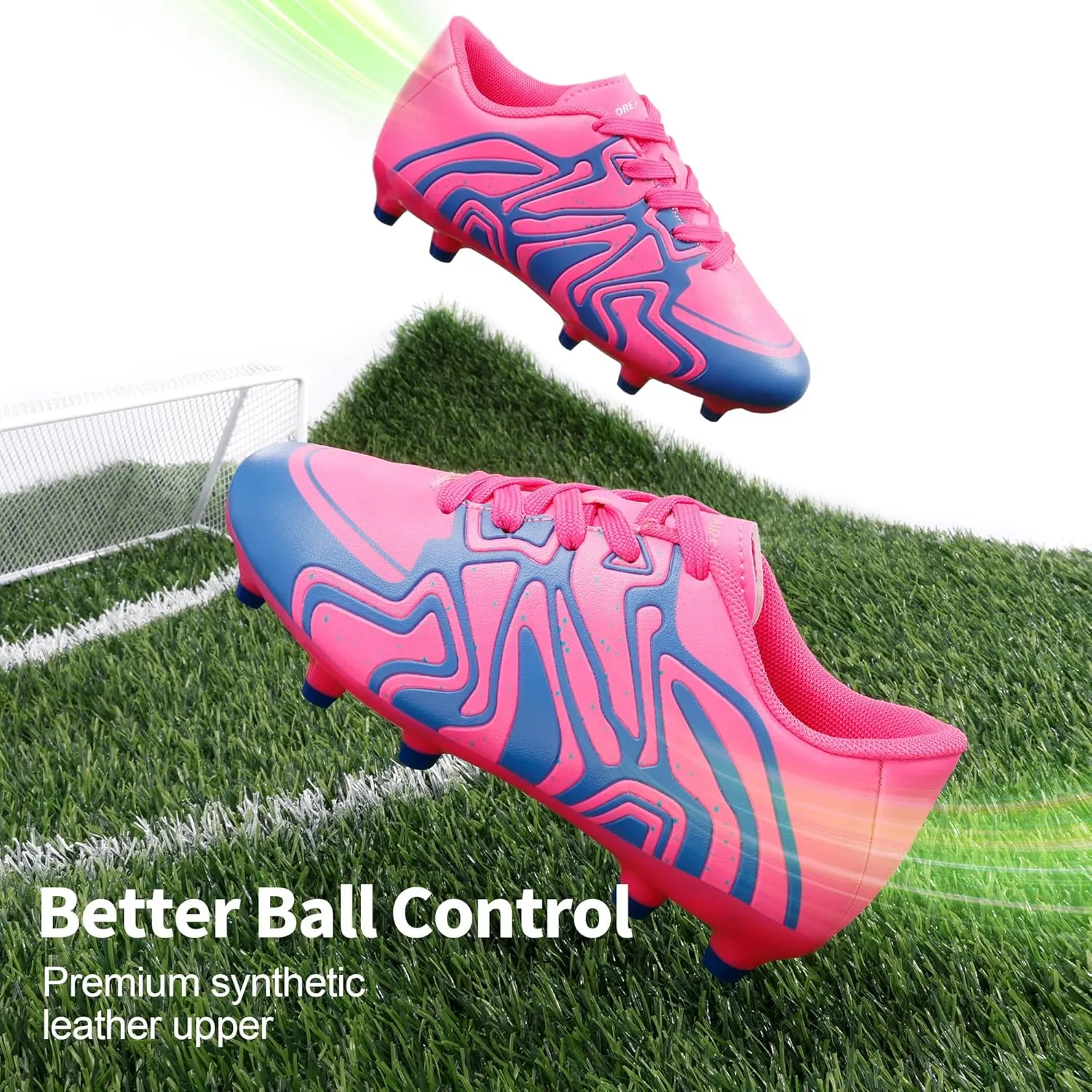 DREAM PAIRS Boys Girls Soccer Cleats Youth Firm Groud Baseball Cleats Sport Athletic Outdoor Trainning Football Shoes for Little/Big Kid