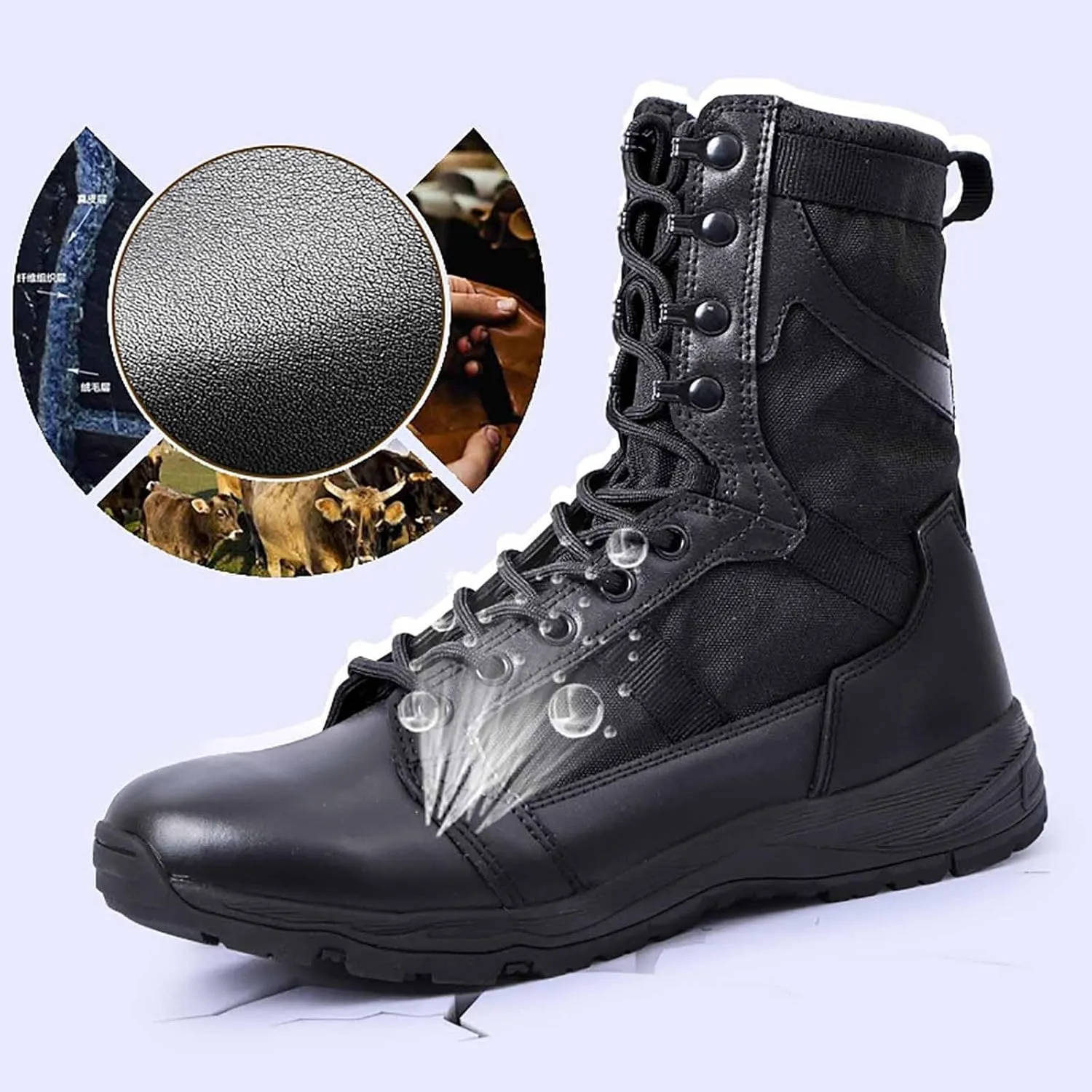 Durable Army Combat Boots, Men's Waterproof Hiking Work Boots Men's military tactical boots Lightweight work boots for men breathable jungle Desert Boots