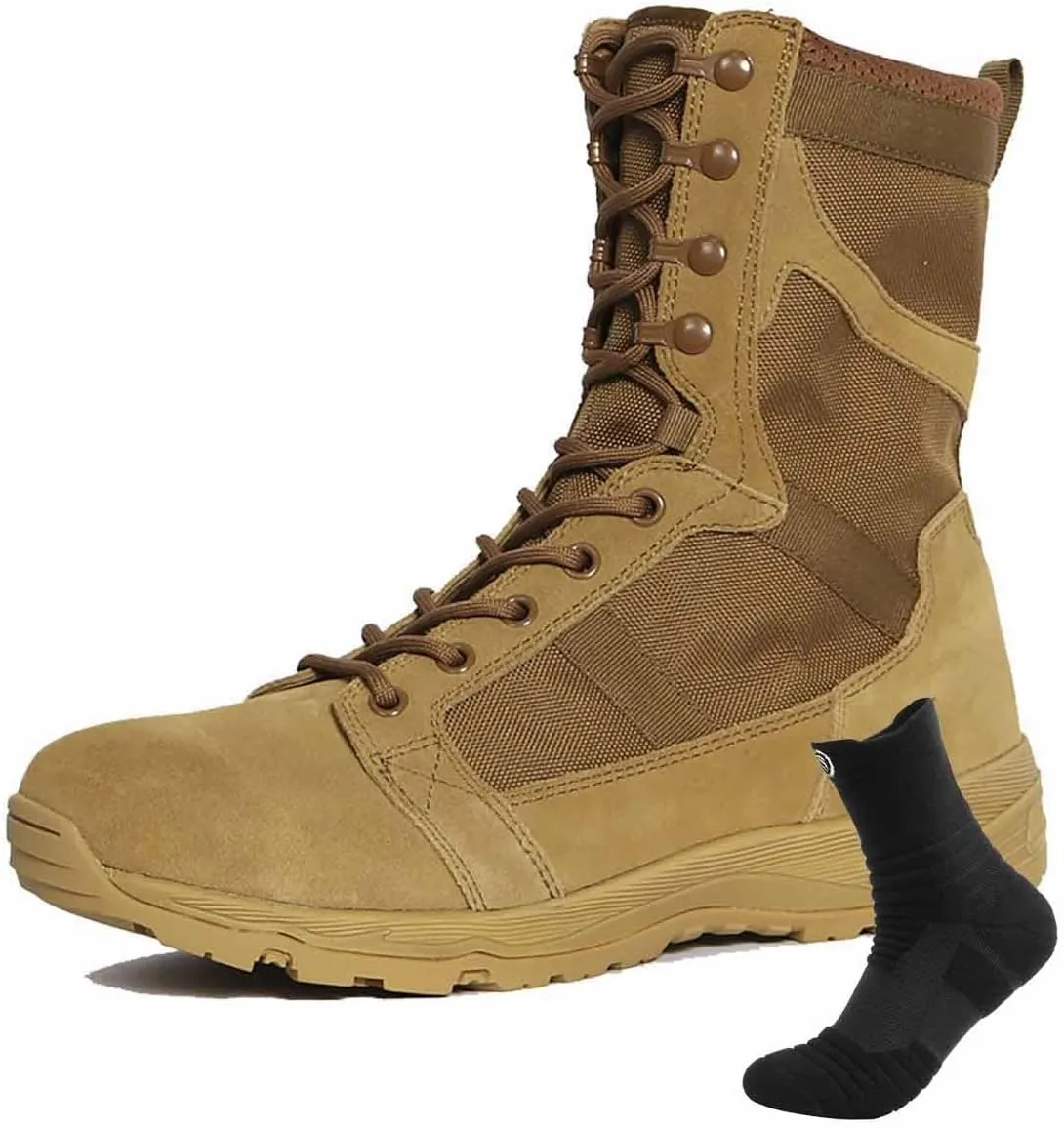 Durable Army Combat Boots, Men's Waterproof Hiking Work Boots Men's military tactical boots Lightweight work boots for men breathable jungle Desert Boots