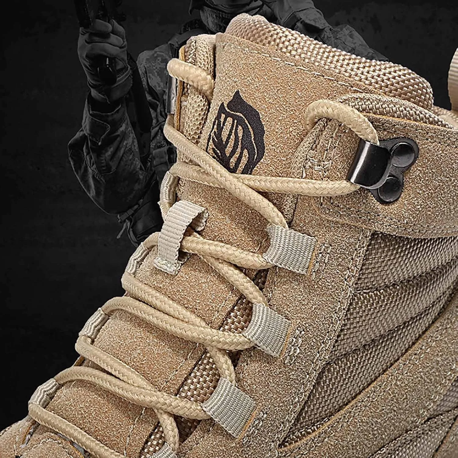 Durable Military Work Boots, Men's Military Tactical Boots with Sports Socks Lightweight Military Boots Breathable Desert Boots Waterproof Hiking Work Boots