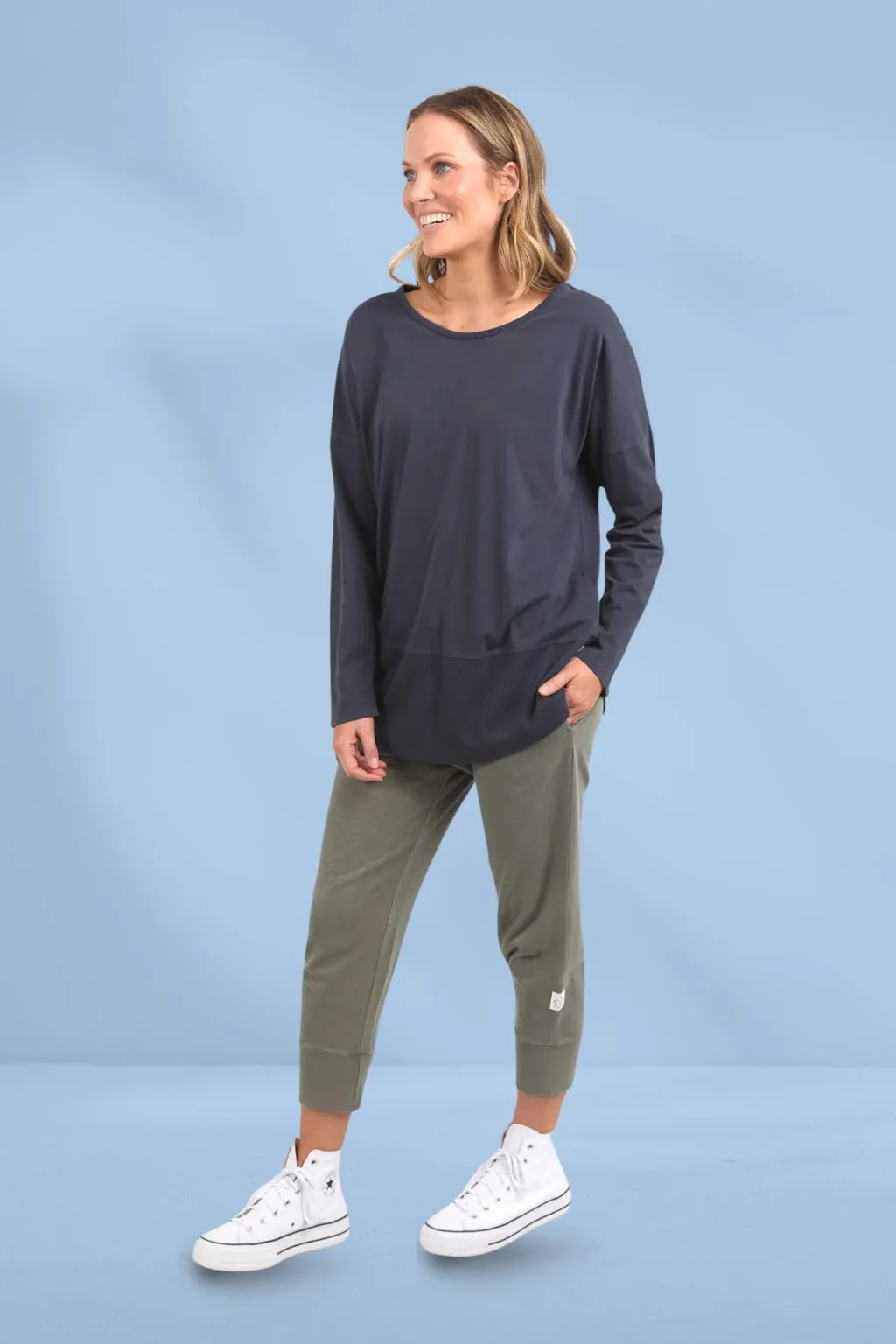 Elm Fundamental LS Rib Tee Navy