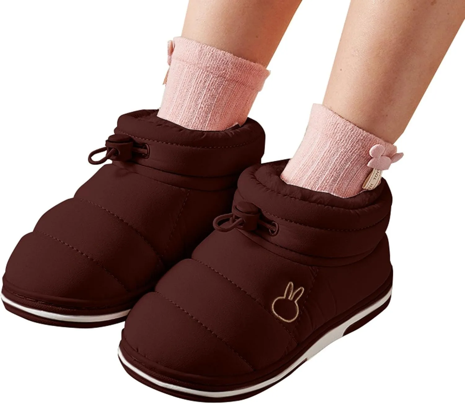 Fashion Winter Toddler Baby Boots Cozy Fleece Warm Ankle Boots Flat Bottom Non Slip Round Toe Solid House Shoes