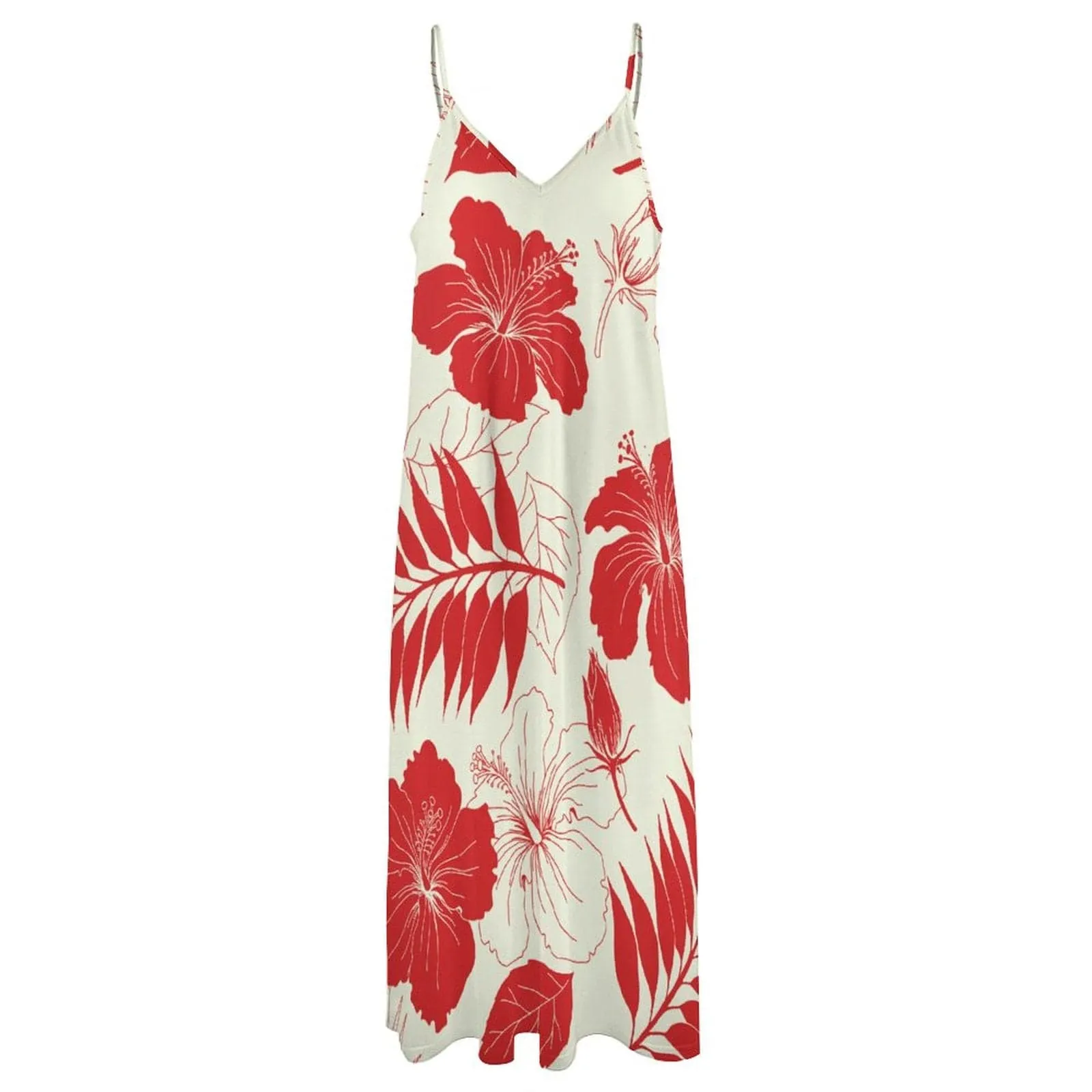 Flowers Summer Dress Straps Slip Dress Sleeveless Beach Dress Women's Long Slip Dress Gift for Her
