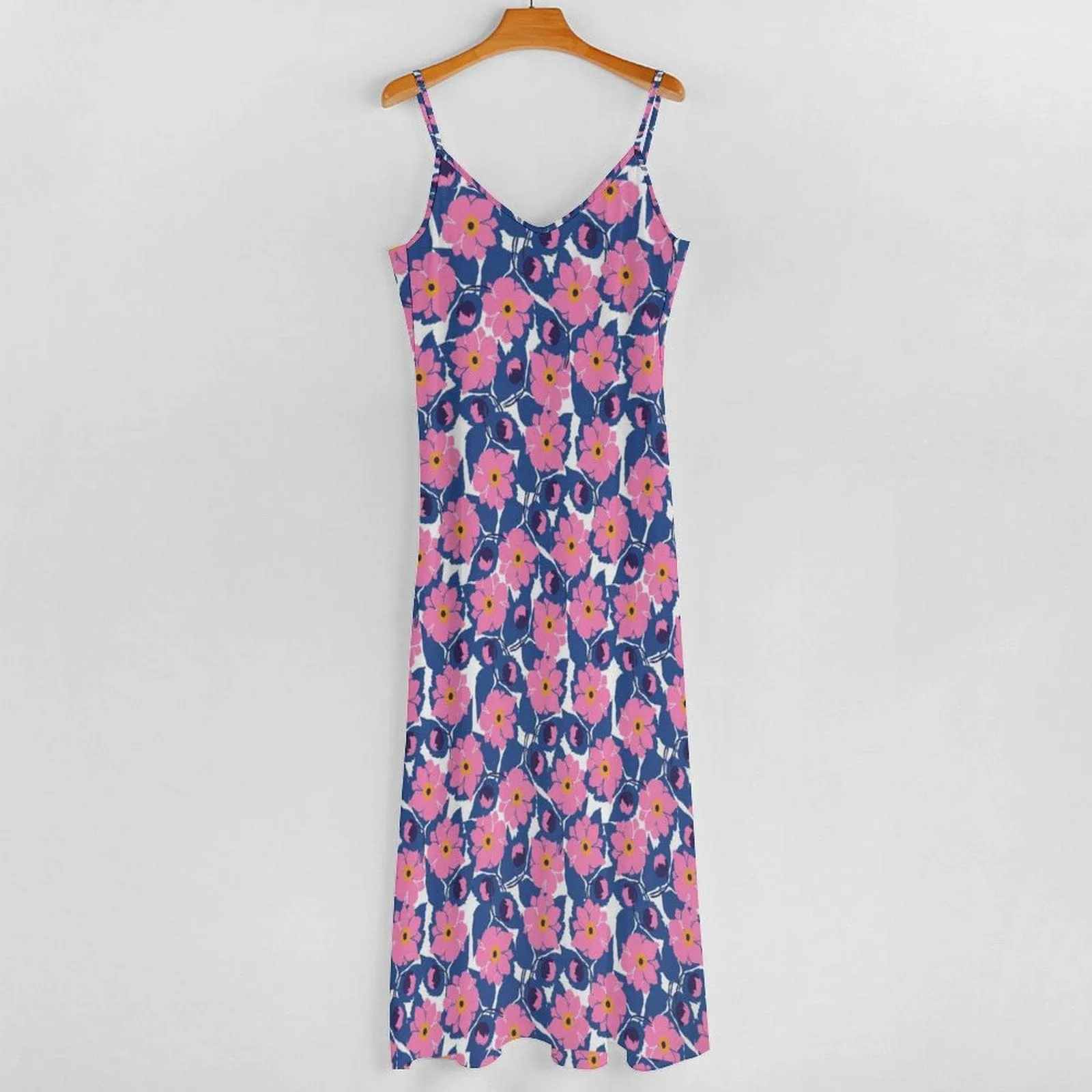 Flowers Summer Dress Straps Slip Dress Sleeveless Beach Dress Women's Long Slip Dress Gift for Her