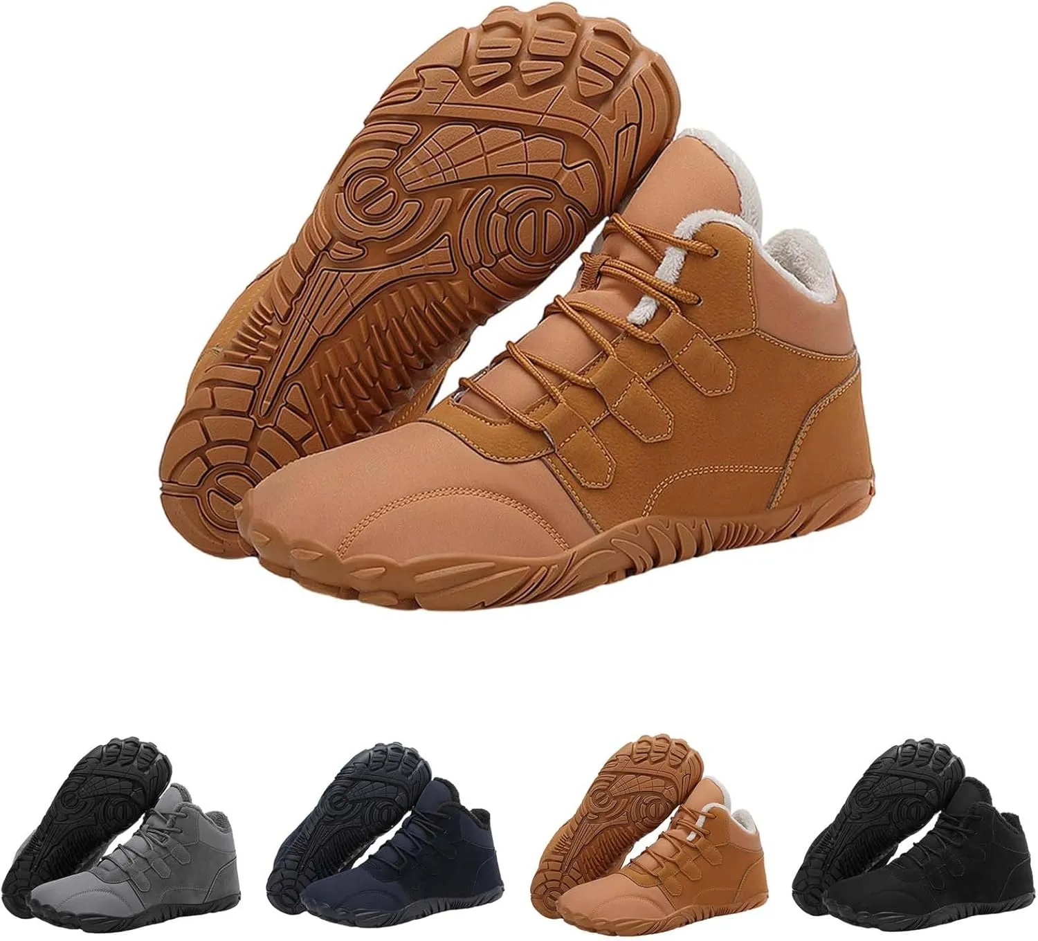 Fuzzy Non Slip Winter Boots for Women Botas Altas Para El Invierno De Mujer Women Snow Boots Waterproof Womens Barefoot Boots Womens Mid Calf Fur Lined Bow Winter Snow Boots