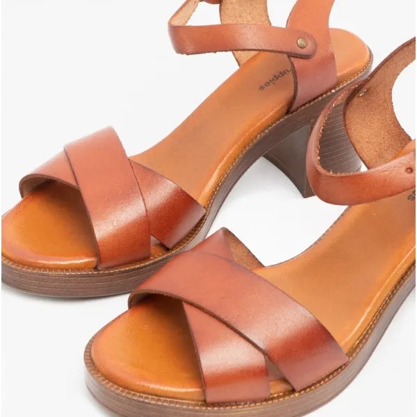 GEORGIA Ladies Leather Sandals Tan